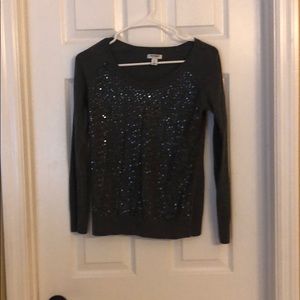 Long sleeve gray sequins sweater